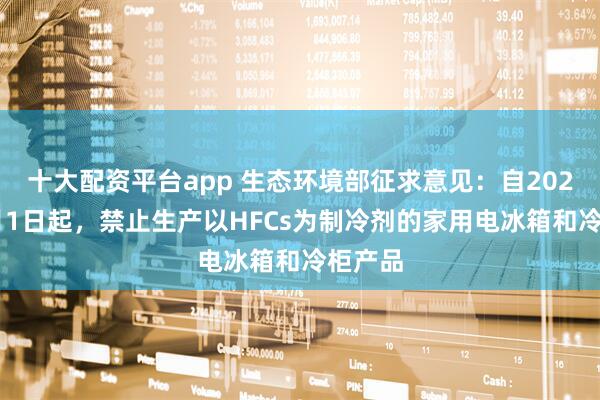 十大配资平台app 生态环境部征求意见：自2026年1月1日起，禁止生产以HFCs为制冷剂的家用电冰箱和冷柜产品